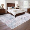 Machine Washable Rugs for Living Room Non-Slip Vintage Floral Print Distressed Throw Area Rugs for Bedroom Stain Resistant Low Pile No Shed Rug - 3 of 4