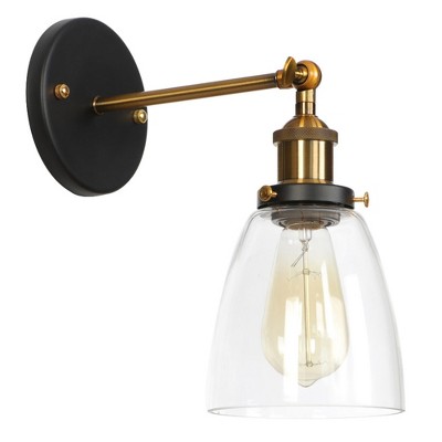 Industrial Wall Light  with Black and Brass Vintage Light Fixture, Farmhouse Style