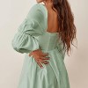 EXLURA Womens Square Neck Dress Long Puff Sleeve A-Line Casual Short Mini Dresses - 4 of 4