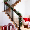 MOEPISY 9 Ft Pre-Lit Christmas Garland with Lights (Red Flower) - 4 of 4