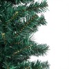 vidaXL Slim Artificial Christmas Tree - LED Lit, with Ball Set, Green, 82.7" - Reusable PVC Holiday Decor with Sturdy Steel Stand - 3 of 4