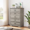 5 Drawers Dresser for Bedroom,Chest of Drawers with Wide Metal Handle,Farmhouse Modern Wooden Tall Dresser - 3 of 4