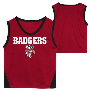 NCAA Wisconsin Badgers Toddler Boys' Sleeveless Basketball Jersey and Shorts Set - 1 of 3
