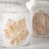 Whitewashed Pillar Holder Multicolor 5.5"H Wood Set of 2 - 2 of 3