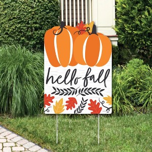 Big Dot of Happiness Fall Pumpkin - Party Decorations - Halloween or Thanksgiving Party Welcome Yard Sign - 1 of 4