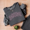 Simply Sage Market Embroidered Mom Varsity Outline Lightweight Garment Dyed Sweatshirt - 3 of 4