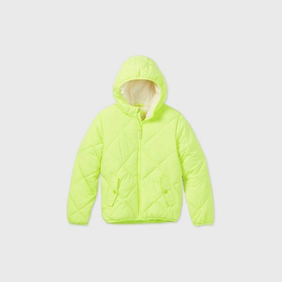 yellow long puffer coat