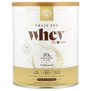 Solgar Grass Fed, Whey To Go® Protein Powder, Unflavored, 2.3 lbs. (1,044 g) - 1 of 2