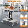 36"x24" Stainless Steel Prep Table, Stainless Steel Workbench, 662 lbs Load Capacity, 3-Stage Adjustable Shelf, with Hook, Arc Corner Edge - 2 of 4