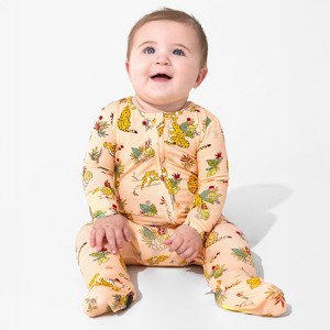 Bellabu Bear Baby Pounce In Paradise Cheetah Bamboo Convertible Footie - 1 of 4