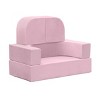INFURNIC Sofas Modular Kids Sofa Bed Convertible Play Couch for Creative Fun in Playroom, Pink, 40"*20"*16" - 4 of 4