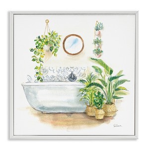 Stupell Industries Home Interior Bathroom Tub Framed Giclee Art - 1 of 4