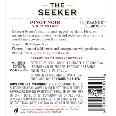The Seeker Pinot Noir Red Wine - 750ml Bottle