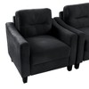 Modern Accent Chair Backrest Living Room Chairs Soft Padded Sofa Chairs Mid-Century Velvet,32.20'' x 29.10'' x 34.40''(2.68*2.43*2.87ft) - 4 of 4