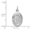 Black Bow Jewelry Sterling Silver Rhodium-Plated St Christopher Medal Charm, 10 x 22mm - 4 of 4