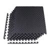 BalanceFrom Fitness 1 Inch Thick High Density Non Slip EVA Foam Puzzle Interlocking Home Gym Exercise Floor Mat, 24 Square Feet, Black (2 Pack) - 2 of 4
