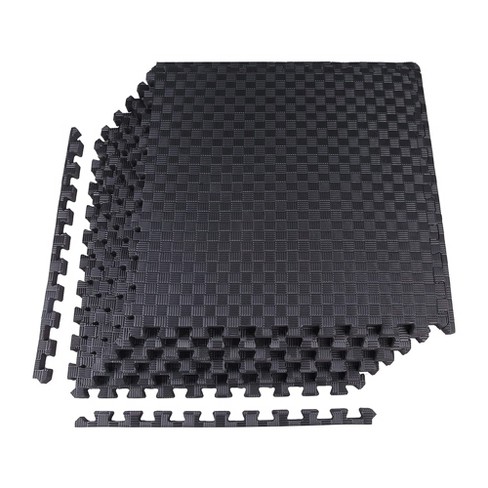 BalanceFrom Fitness 1 Inch Thick High Density Non Slip EVA Foam Puzzle  Interlocking Home Gym Exercise Floor Mat for Hard Floors, 24 Square Feet,  Black