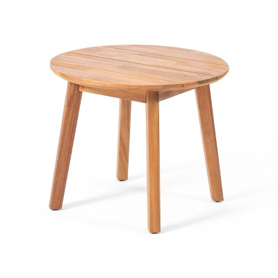 GDFStudio Burrough Outdoor Acacia Wood Side Table, Teak