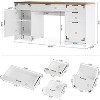Tribesigns 59-Inch Vanity Desk with 5 Drawers, Modern Makeup Table with Charging Station, Dressing Table for Bedroom (No Mirror) - 3 of 4