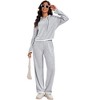 ATHLECHIC Women's Outfits Ribbed Sweater Hoodie Wide Leg Pants Tracksuit Casual Lounge 2 Pieces Set - 4 of 4