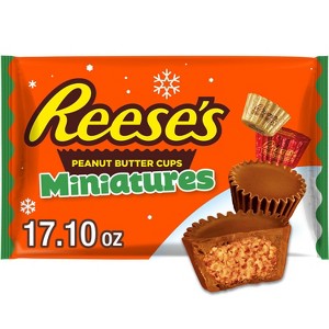 Reese's Peanut Butter Cups Christmas Candy Miniatures - 17.1oz - 1 of 4