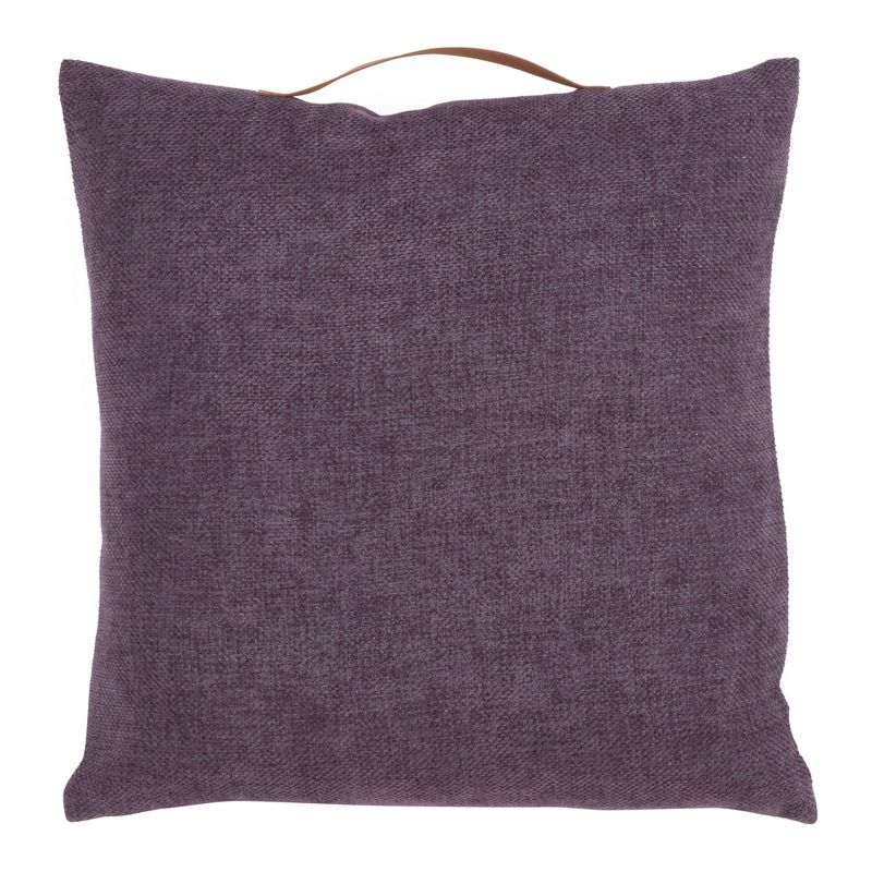 18"x18" Chenille with Handle Poly Filled Square Throw Pillow - Saro Lifestyle, 1 of 6