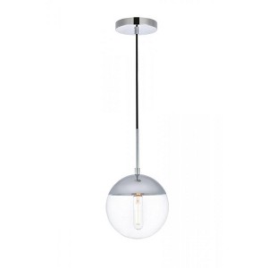 Elegant Lighting Eclipse 1 Light Chrome Pendant With Clear Glass - 1 of 4