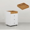 NicBex 3 Drawer Mobile File Cabinet with 1 Removable Tray,Office Cabinet with Round Knob Design and Casters,Filing Cabinets for Home Office - 3 of 4