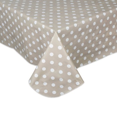 84" x 60" Cotton Polka Dots Kitchen Tablecloth Natural - Design Imports