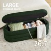 Gericco 49.2" Storage Ottoman Bench Upholstered Fabric Storage Bench for Bedroom End of Bed Aesthetic Large Oval Storage Ottoman - 4 of 4