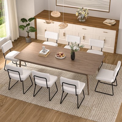 Aheaplus Dining Chairs Set of 2/4/6/8, Tufted Velvet Upholstered Metal Side Chair