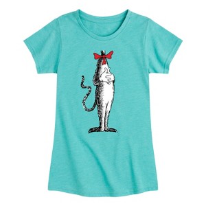 Girls' - Dr. Seuss - Cat in the Hat Costume Fitted Short Sleeve Graphic T-Shirt - 1 of 4