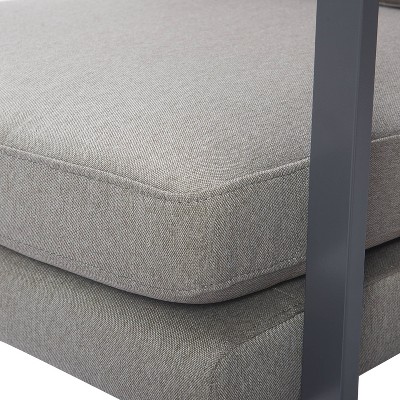 Russell Bronze Metal Frame Accent Chair in Grey