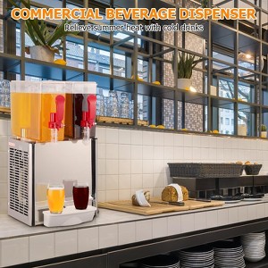 Commercial Beverage Dispenser,  WhizMax Commercial Juice Dispenser, 10 Liter Per Tank with Thermostat Controller - 1 of 4