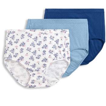 Jockey Women's Plus Size Elance French Cut - 3 Pack 8 Marina Blue/Simple  Scatter Dot/Simple Spring Bouquet