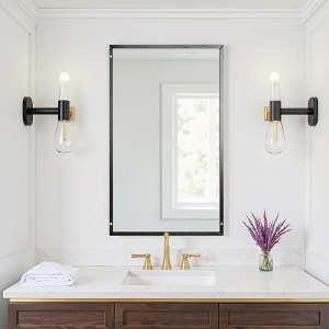 Lirago 59" x 35" Rectangle full body mirror with Black Scratch Resistant Aluminum Alloy Frame - 1 of 3