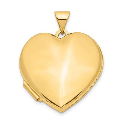Black Bow Jewelry 14k Yellow Gold 21mm Polished Domed Heart Locket