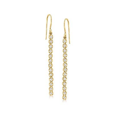 Ross-Simons 0.50 ct. t.w. Diamond Linear Drop Earrings in 14kt Yellow Gold