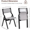 SEVOBAL Accent Chairs Foldable Wooden Chairs Woven Seat Rustic Accent Kitchen Dining Patio for Garden, Outdoors, Gray, 23.4"*34.3"*19" - 2 of 4