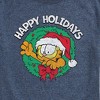 Men's - Garfield - Happy Holidays Wreath Christmas Short Sleeve Graphic T-Shirt - 2 of 4