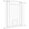 PawHut Dog Gate, 30"-41" Extra Wide Walk Through Pet Gate w/ Cat Door, 3-Inch & 5.5-Inch Extension Kits, Pressure Mounted - 4 of 4