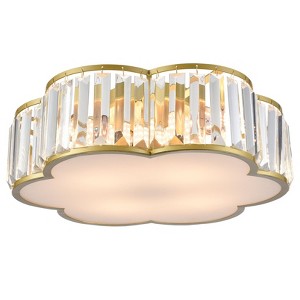 Claxy 4-Light Crystal Flush Mount Ceiling Light Modern Gold Ceiling Light - 1 of 4