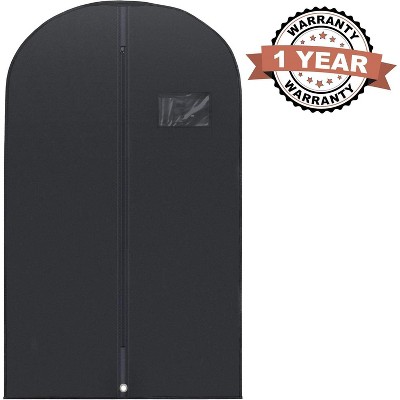 Set of 5 Black Non-Woven Zippered Garment Bags
