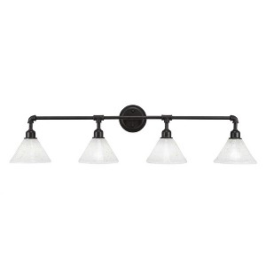 Toltec Lighting Vintage 4 - Light Vanity in  Dark Granite with 7" Gold Ice Shade - 1 of 1