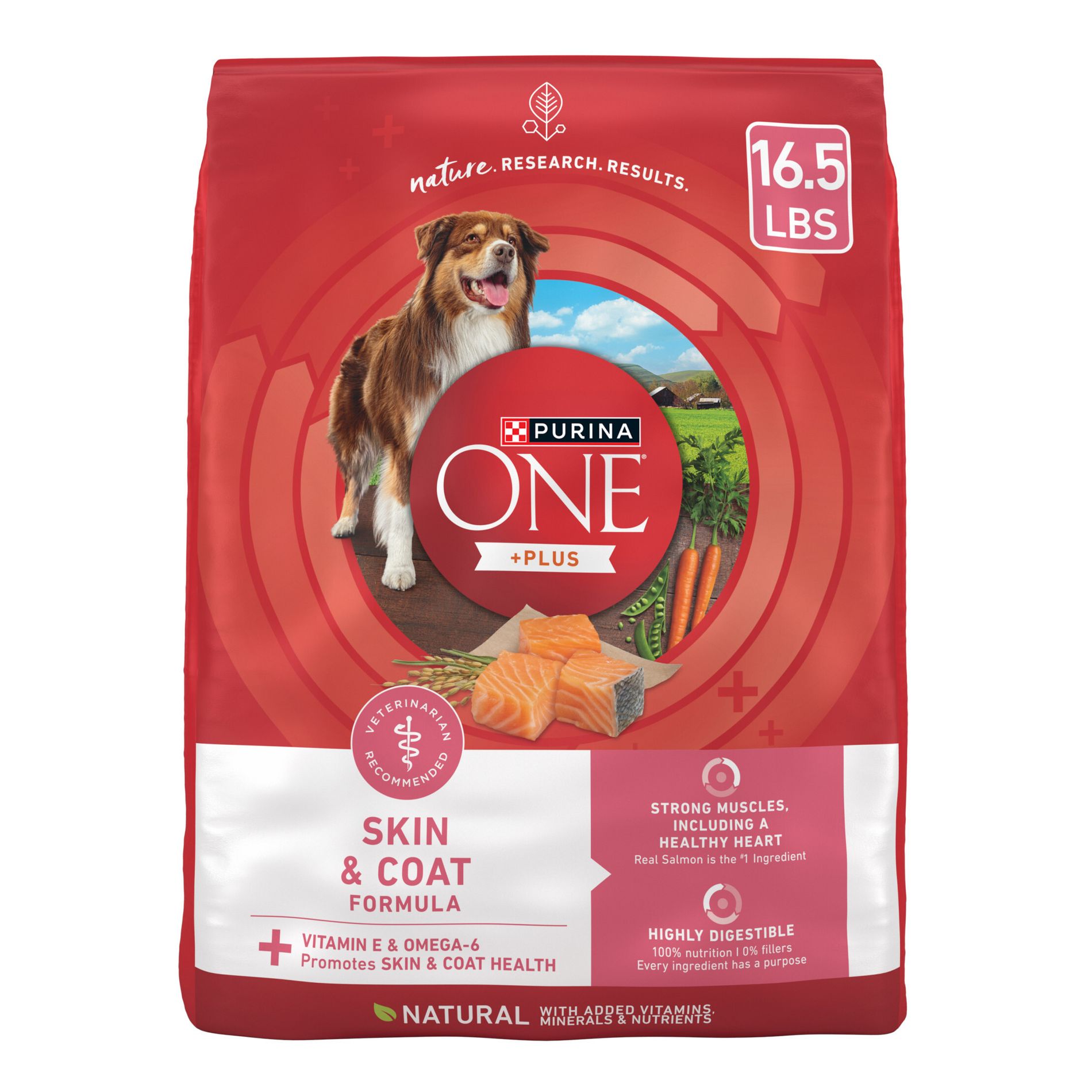 Purina ONE Plus Seafood, Fish and Salmon Flavor Skin and Coat Dry Dog Food - 16.5lb