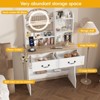 White Makeup Vanity Desk with Mirror, Lights & Charging Station, 3 Lighting Modes - 3 of 4