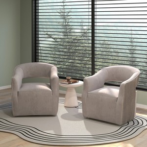 SEYNAR Modern Glam Velvet 360 Degree Swivel Open-Back Accent Armchair Set of 2 - 1 of 4