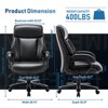MAYEERTY Big and Tall Office Chair 400lbs-Heavy Duty Executive Desk Chair with Extra Wide Seat, High Back Ergonomic Leather Computer Chair-Black - 2 of 4