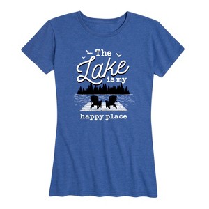 Women's - Instant Message - Lake Happy Place Short Sleeve Graphic T-Shirt - 1 of 4