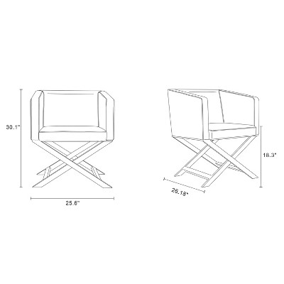 Hollywood Chrome Orange Faux Leather Director's Accent Chair